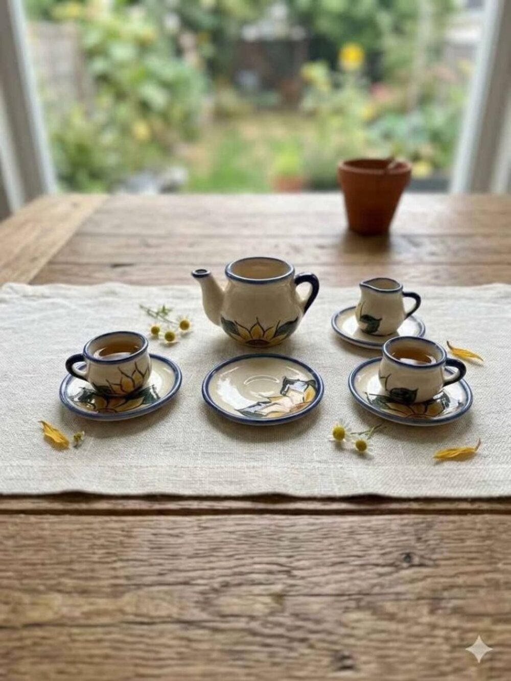 Vintage hand painted miniature tea set peices
